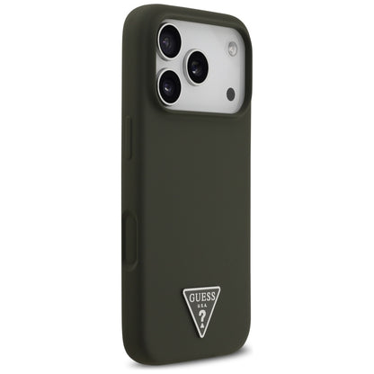 Ovitek MagSafe za Apple iPhone 17 Pro, Guess, Triangle Logo, Kaki