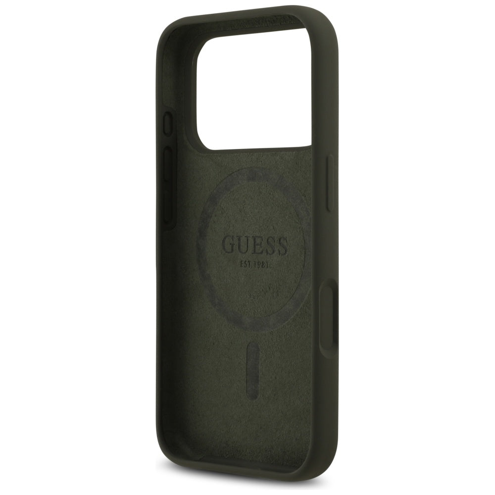Ovitek MagSafe za Apple iPhone 17 Pro, Guess, Triangle Logo, Kaki