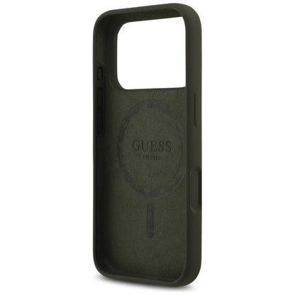 Ovitek MagSafe za Apple iPhone 17 Pro, Guess, Triangle Logo, Kaki