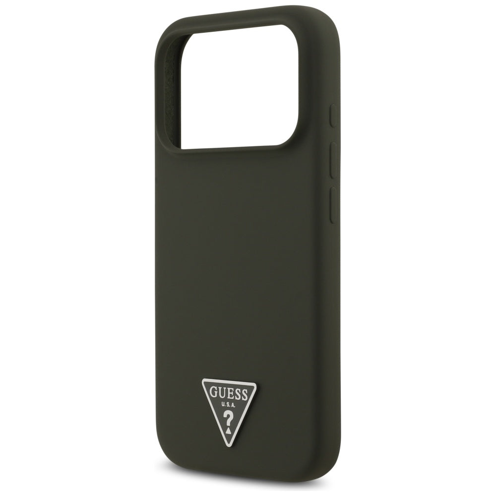 Ovitek MagSafe za Apple iPhone 17 Pro, Guess, Triangle Logo, Kaki
