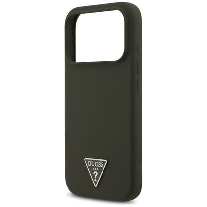Ovitek MagSafe za Apple iPhone 17 Pro, Guess, Triangle Logo, Kaki