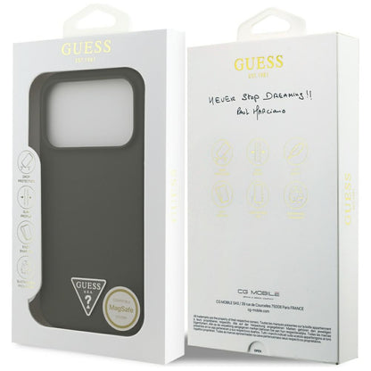Ovitek MagSafe za Apple iPhone 17 Pro, Guess, Triangle Logo, Kaki