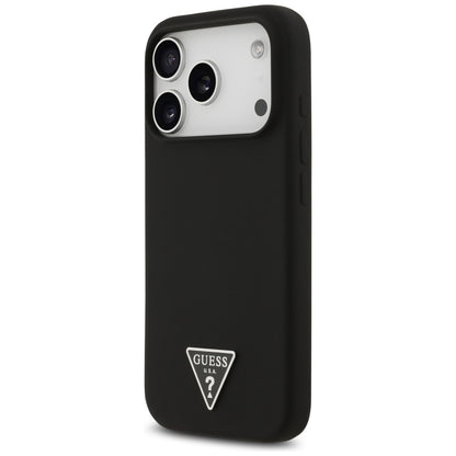Ovitek MagSafe za Apple iPhone 17 Pro, Guess, Triangle Logo, Črna