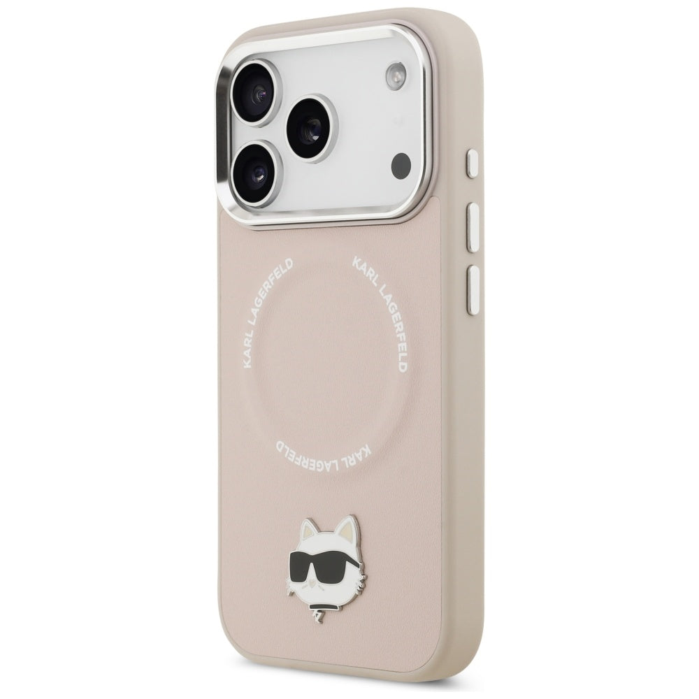 Ovitek MagSafe za Apple iPhone 17 Pro, Karl Lagerfeld, Choupette Pin, Roza
