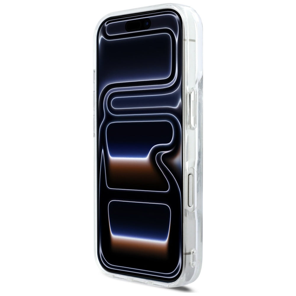 Ovitek MagSafe za Apple iPhone 17 Pro, Karl Lagerfeld, Glitter Karl Script Logo, Prozoren