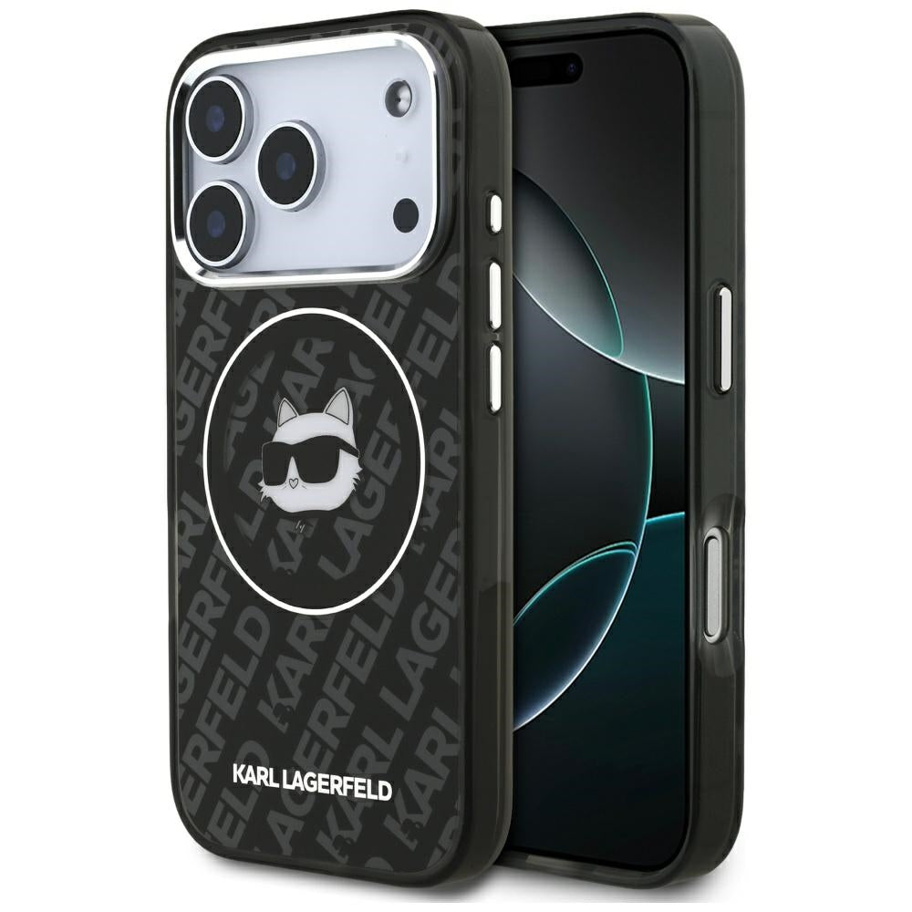Ovitek MagSafe za Apple iPhone 17 Pro, Karl Lagerfeld, IML Choupette`s Head, Črna
