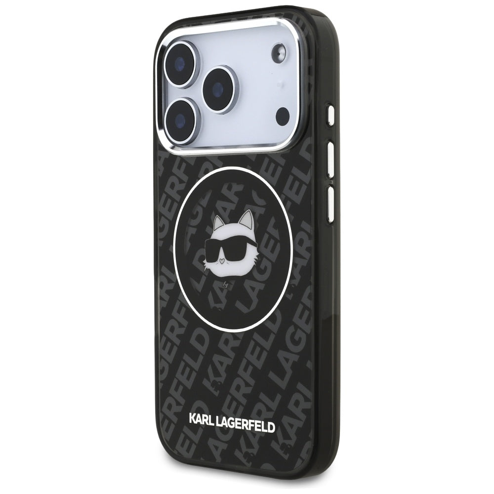 Ovitek MagSafe za Apple iPhone 17 Pro, Karl Lagerfeld, IML Choupette`s Head, Črna
