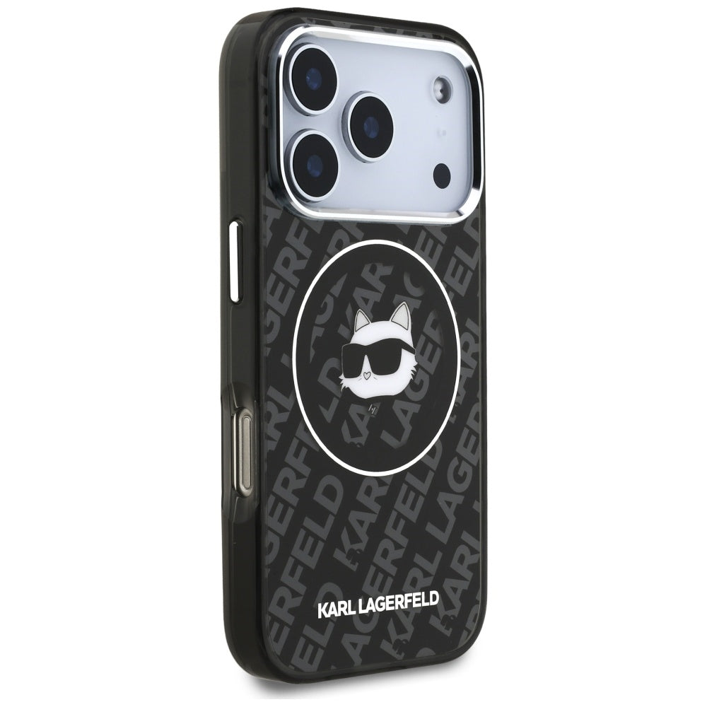 Ovitek MagSafe za Apple iPhone 17 Pro, Karl Lagerfeld, IML Choupette`s Head, Črna