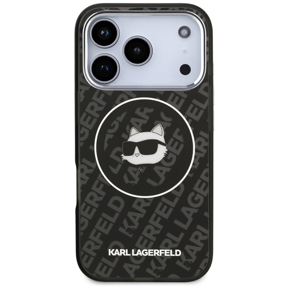 Ovitek MagSafe za Apple iPhone 17 Pro, Karl Lagerfeld, IML Choupette`s Head, Črna
