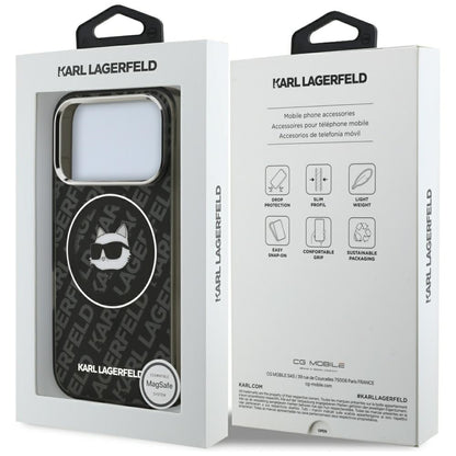 Ovitek MagSafe za Apple iPhone 17 Pro, Karl Lagerfeld, IML Choupette`s Head, Črna