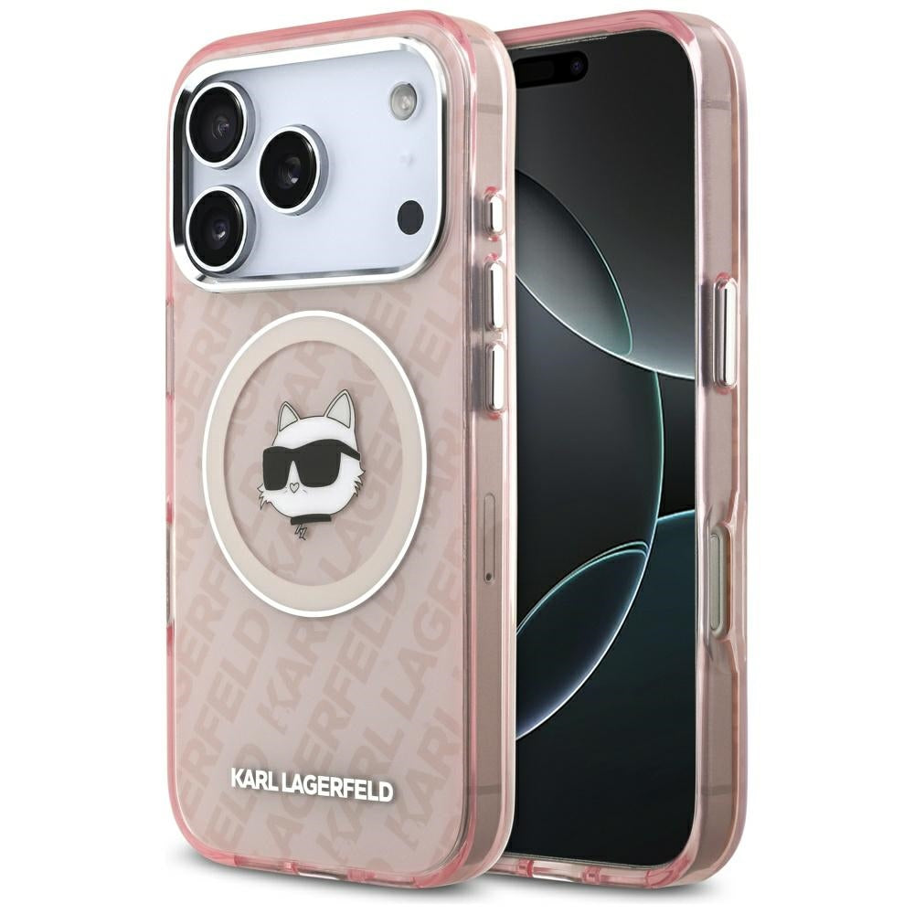 Ovitek MagSafe za Apple iPhone 17 Pro, Karl Lagerfeld, IML Choupette`s Head, Roza