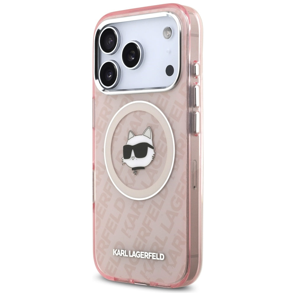 Ovitek MagSafe za Apple iPhone 17 Pro, Karl Lagerfeld, IML Choupette`s Head, Roza
