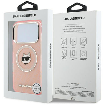 Ovitek MagSafe za Apple iPhone 17 Pro, Karl Lagerfeld, IML Choupette`s Head, Roza