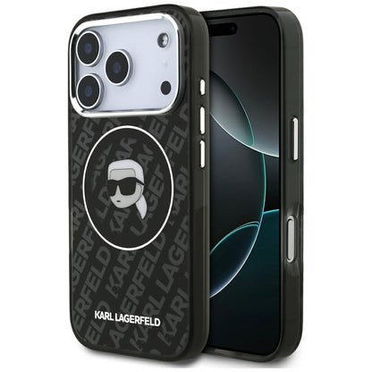 Ovitek MagSafe za Apple iPhone 17 Pro, Karl Lagerfeld, IML Karl`s Head, Črn