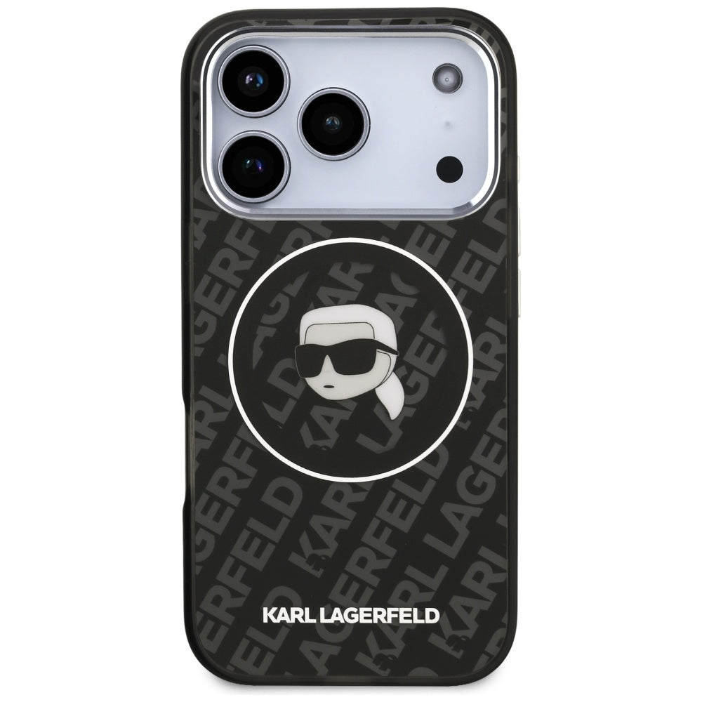 Ovitek MagSafe za Apple iPhone 17 Pro, Karl Lagerfeld, IML Karl`s Head, Črn
