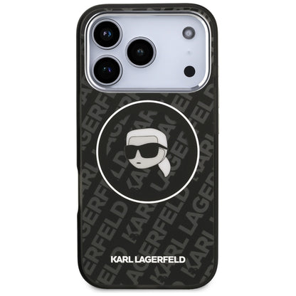 Ovitek MagSafe za Apple iPhone 17 Pro, Karl Lagerfeld, IML Karl`s Head, Črn