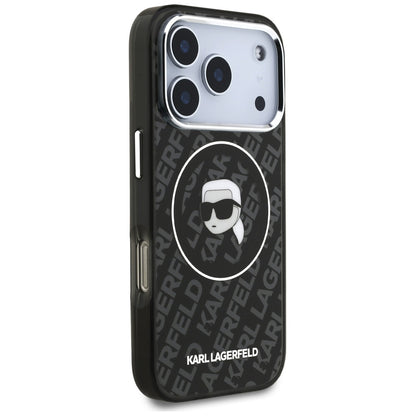 Ovitek MagSafe za Apple iPhone 17 Pro, Karl Lagerfeld, IML Karl`s Head, Črn