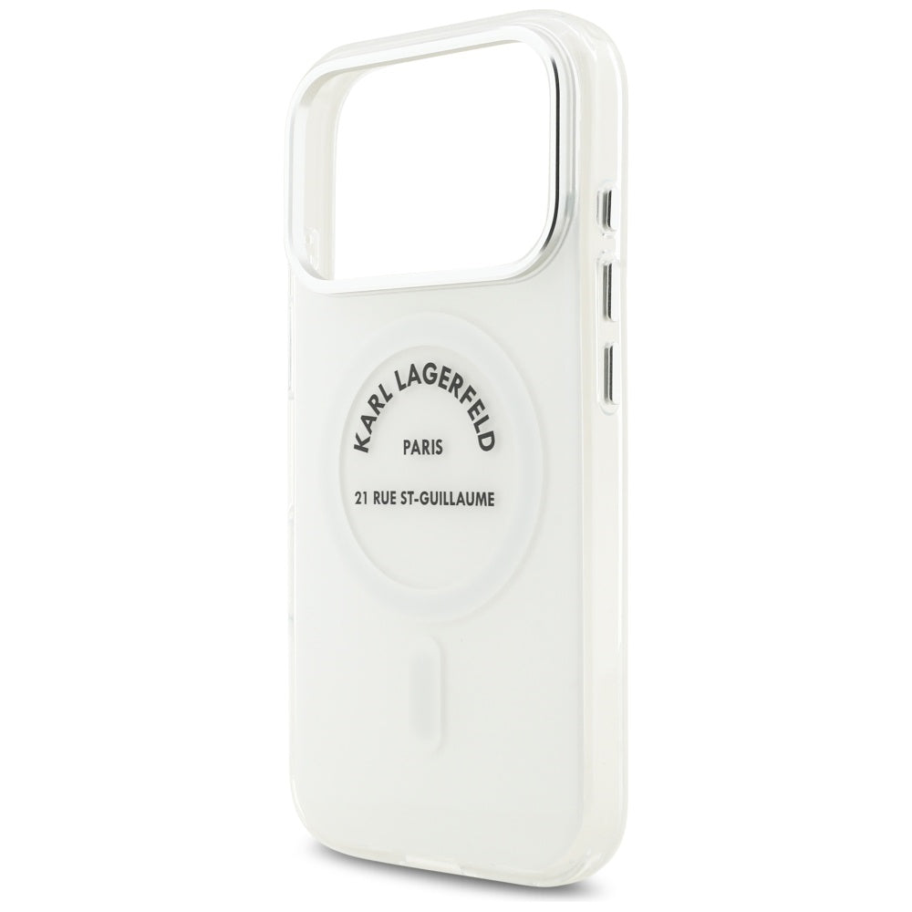Ovitek MagSafe za Apple iPhone 17 Pro, Karl Lagerfeld, IML Logo RSG, Prozoren