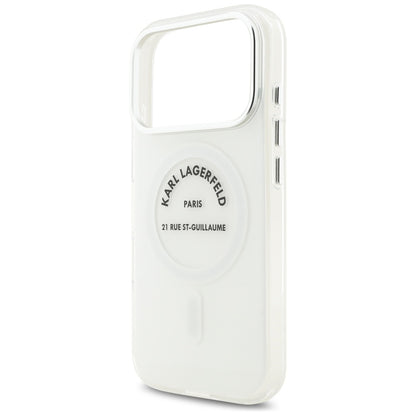Ovitek MagSafe za Apple iPhone 17 Pro, Karl Lagerfeld, IML Logo RSG, Prozoren