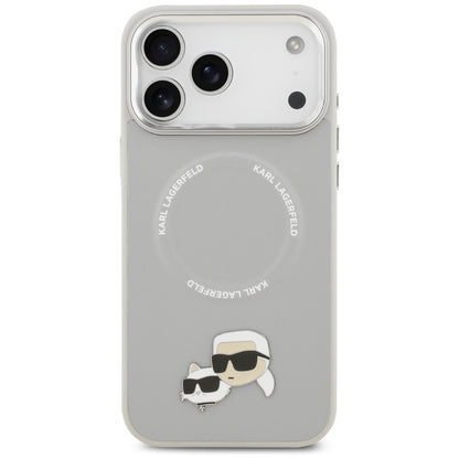 MagSafe Case for Apple iPhone 17 Pro, Karl Lagerfeld, Karl & Choupette Pins, Gray