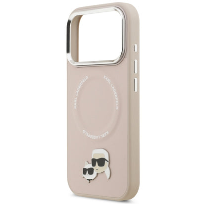 Husa MagSafe pentru Apple iPhone 17 Pro, Karl Lagerfeld, Karl & Choupette Pins, Roz