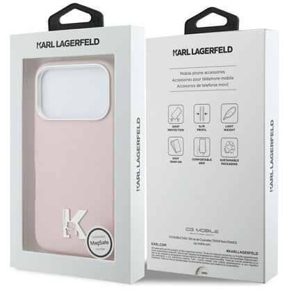 Ovitek MagSafe za Apple iPhone 17 Pro, Karl Lagerfeld, Karl Head Logo, Roza