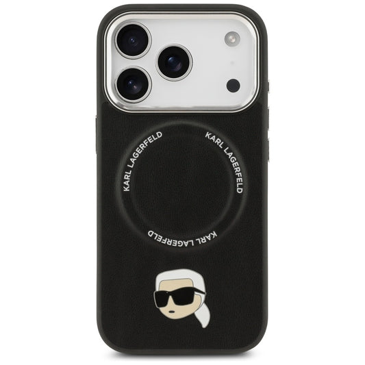 Ovitek MagSafe za Apple iPhone 17 Pro, Karl Lagerfeld, Karl Pin, Črn