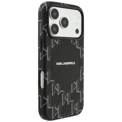MagSafe Case for Apple iPhone 17 Pro, Karl Lagerfeld, KL Monogram Logo, Black