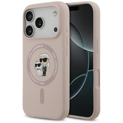 Ovitek MagSafe za Apple iPhone 17 Pro, Karl Lagerfeld, Ring Karl & Choupette, Roza