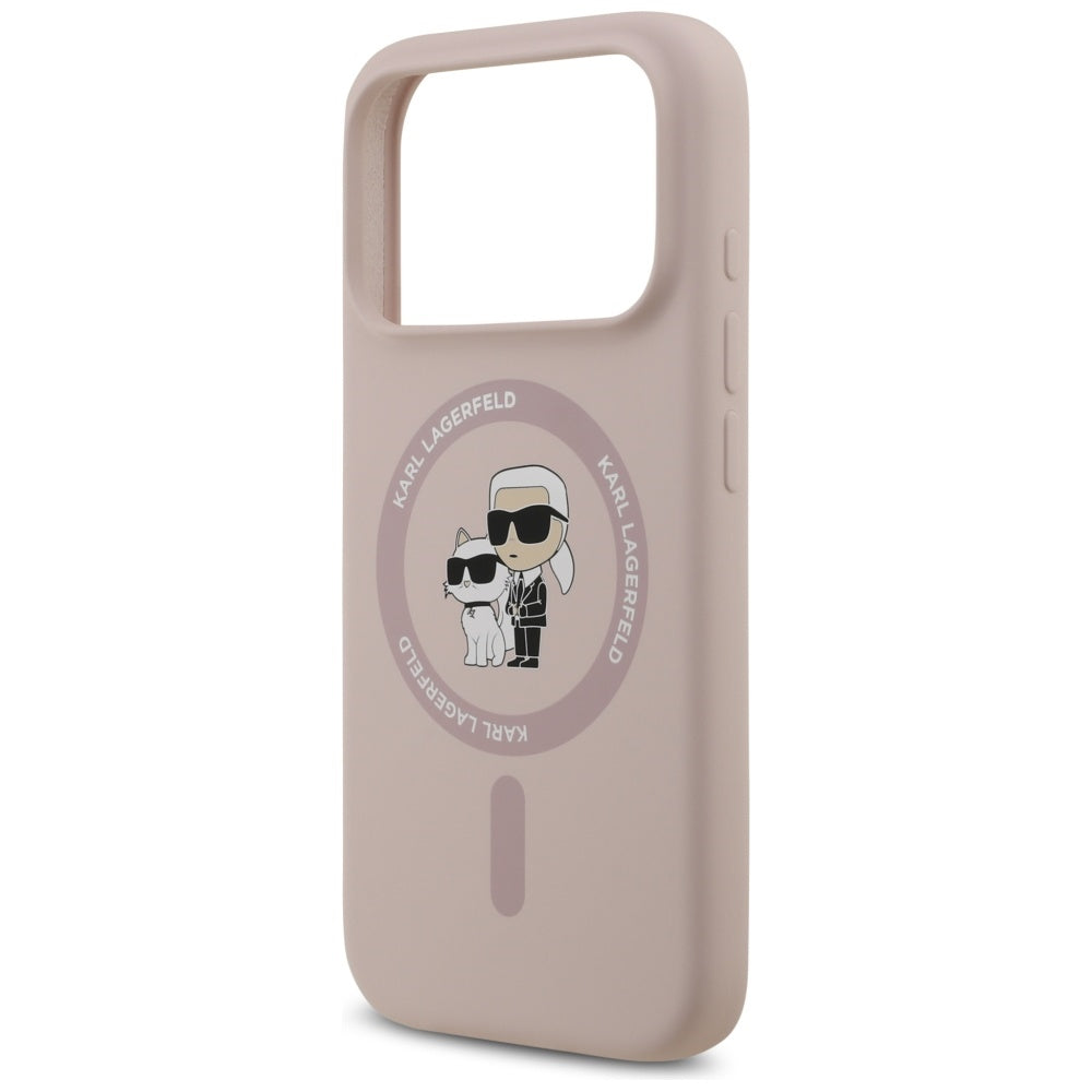 Ovitek MagSafe za Apple iPhone 17 Pro, Karl Lagerfeld, Ring Karl & Choupette, Roza