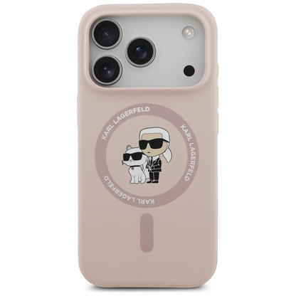 Ovitek MagSafe za Apple iPhone 17 Pro, Karl Lagerfeld, Ring Karl & Choupette, Roza
