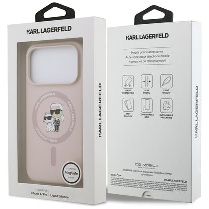 Ovitek MagSafe za Apple iPhone 17 Pro, Karl Lagerfeld, Ring Karl & Choupette, Roza