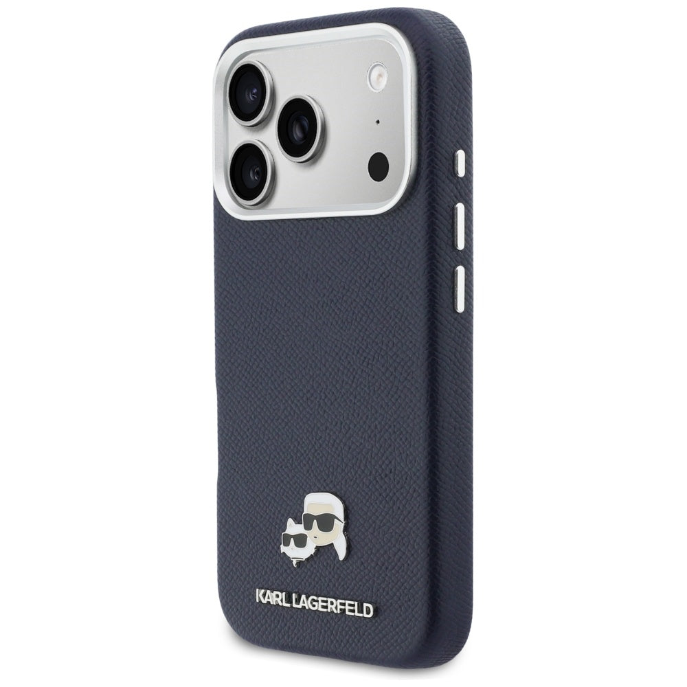 Ovitek MagSafe za Apple iPhone 17 Pro, Karl Lagerfeld, Saffiano Karl & Choupette Pins, Modra