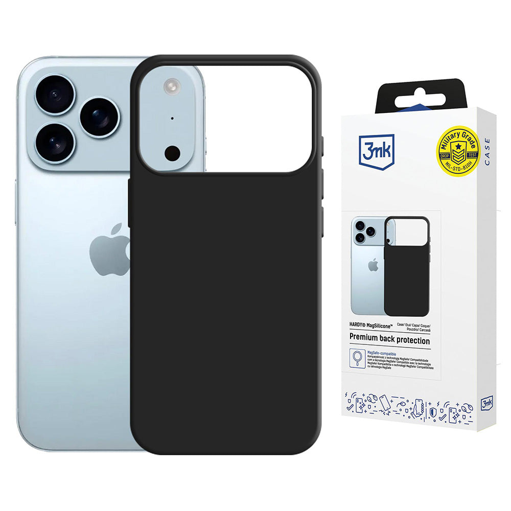 Ovitek MagSafe za Apple iPhone 17 Pro Max, 3MK, Hardy, Črn