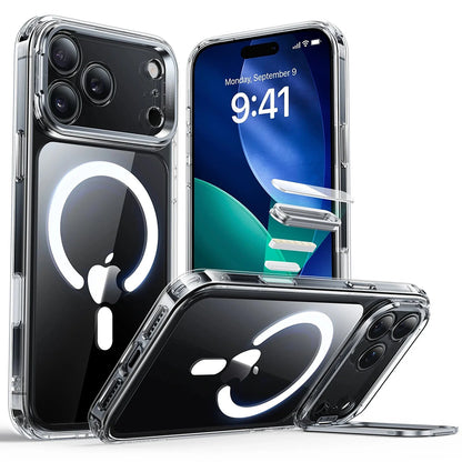 Ovitek MagSafe za Apple iPhone 17 Pro Max, ESR, Classic Hybrid Kickstand, Prozoren