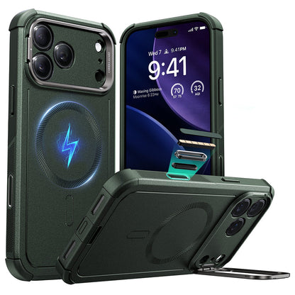 Ovitek MagSafe za Apple iPhone 17 Pro Max, ESR, Cyber Armor Kickstand, Zelen