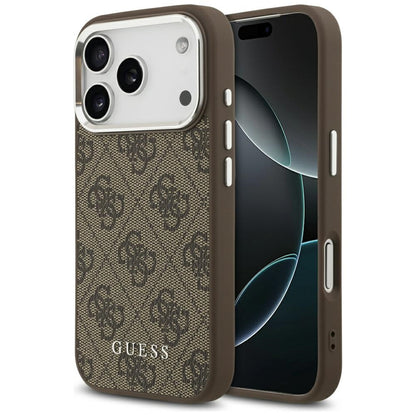 Ovitek MagSafe za Apple iPhone 17 Pro Max, Guess, 4G Classic Logo, Rjava