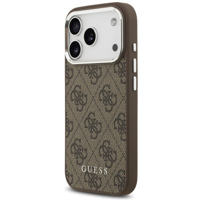 Ovitek MagSafe za Apple iPhone 17 Pro Max, Guess, 4G Classic Logo, Rjava