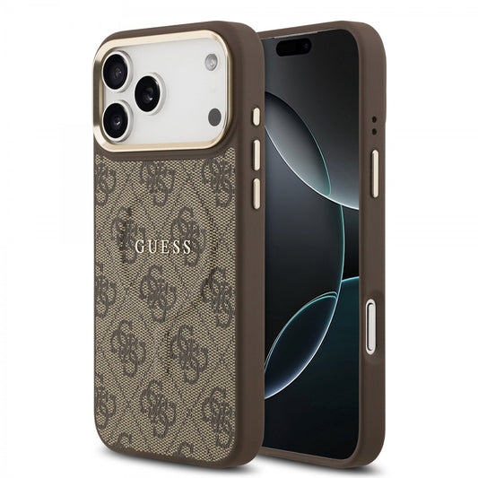 Ovitek MagSafe za Apple iPhone 17 Pro Max, Guess, 4G Classic, Rjava