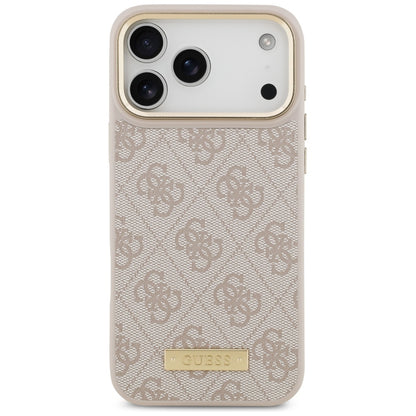 Ovitek MagSafe za Apple iPhone 17 Pro Max, Guess, 4G Logo Plate, Roza