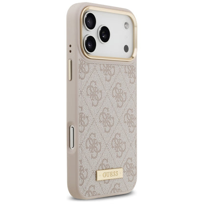 Ovitek MagSafe za Apple iPhone 17 Pro Max, Guess, 4G Logo Plate, Roza