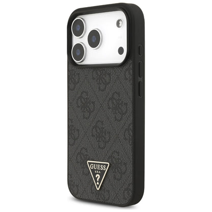 Ovitek MagSafe za Apple iPhone 17 Pro Max, Guess, 4G Triangle Logo with Cord Strap, črn