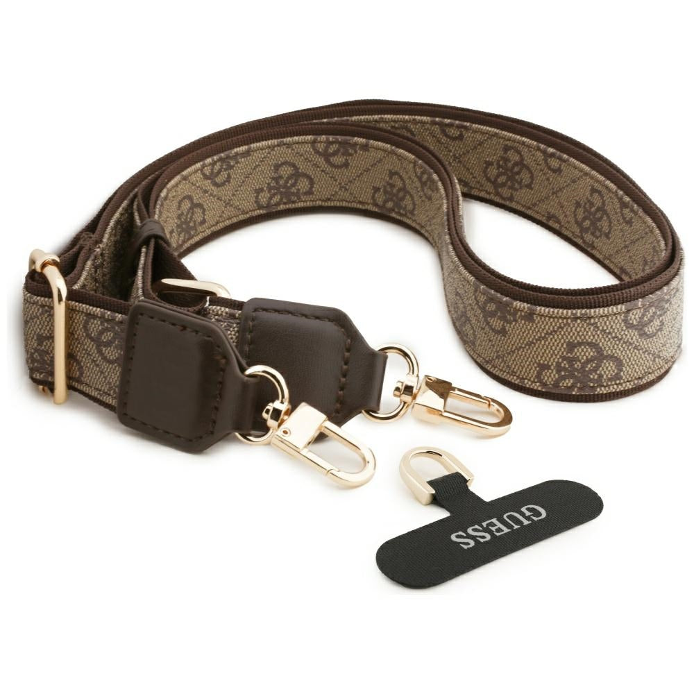 MagSafe ovitek za Apple iPhone 17 Pro Max, Guess, 4G Triangle Logo with Big Strap, rjava