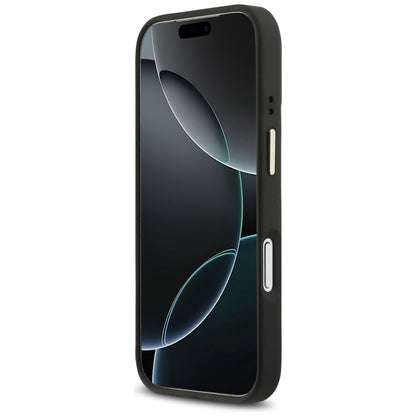 MagSafe ovitek za Apple iPhone 17 Pro Max, Guess, 4G Triangle Logo with Stand Camera, Črno Zlat