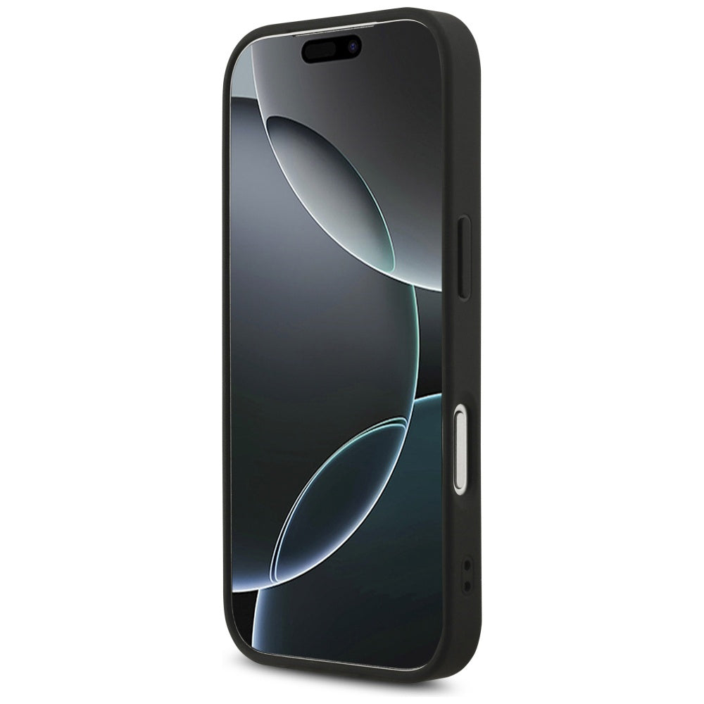 Ovitek MagSafe za Apple iPhone 17 Pro Max, Guess, 4G Triangle Strass, črn