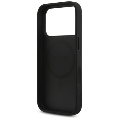 Ovitek MagSafe za Apple iPhone 17 Pro Max, Guess, 4G Triangle Strass, črn