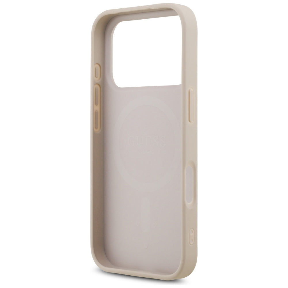 Ovitek MagSafe za Apple iPhone 17 Pro Max, Guess, 4G Triangle Strass, Roza