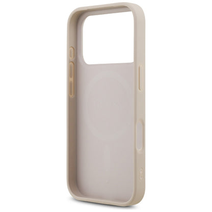 Ovitek MagSafe za Apple iPhone 17 Pro Max, Guess, 4G Triangle Strass, Roza