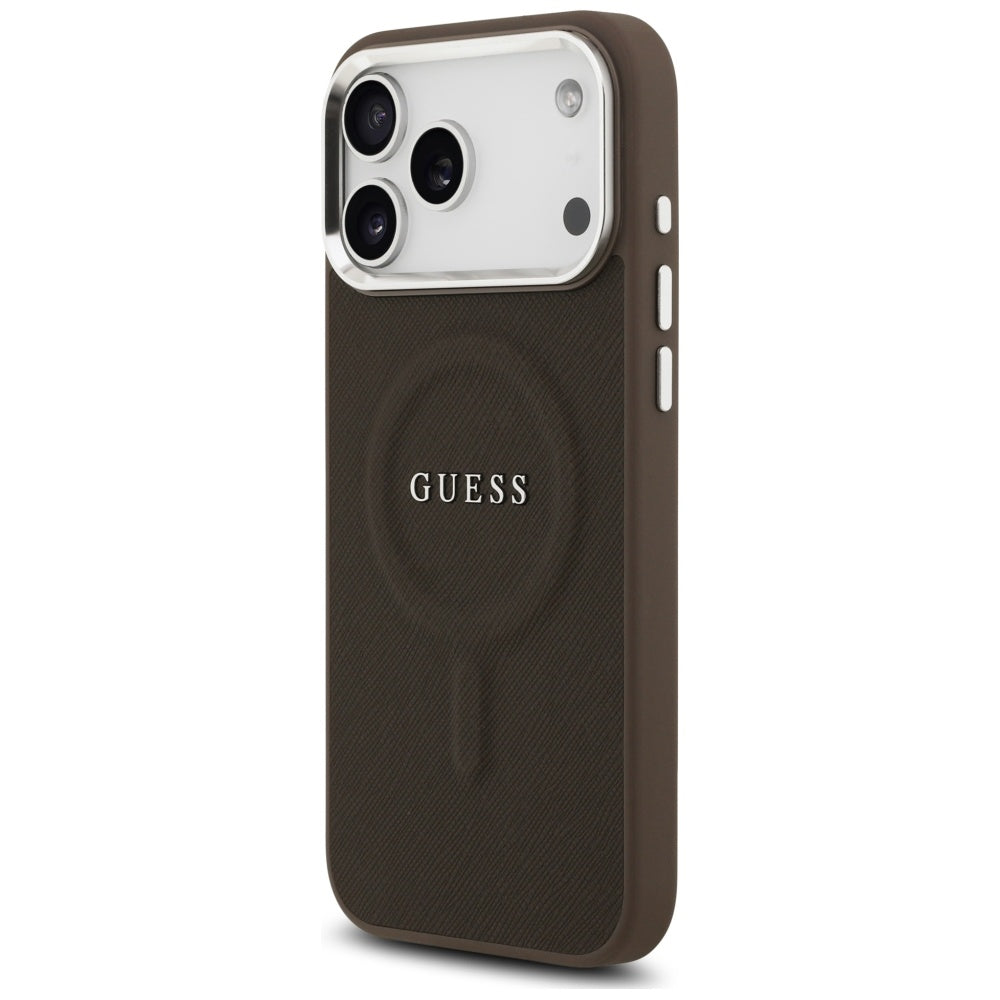 Ovitek MagSafe za Apple iPhone 17 Pro Max, Guess, Classic Logo, Rjava
