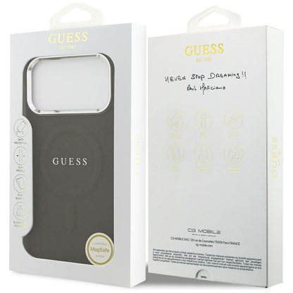 Ovitek MagSafe za Apple iPhone 17 Pro Max, Guess, Classic Logo, Rjava